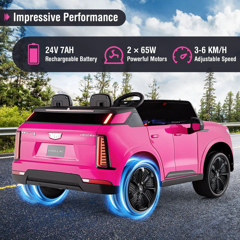 24V Ride on Truck 2-Seater Licensed Cadillac with Remote Control by DirectDeals
