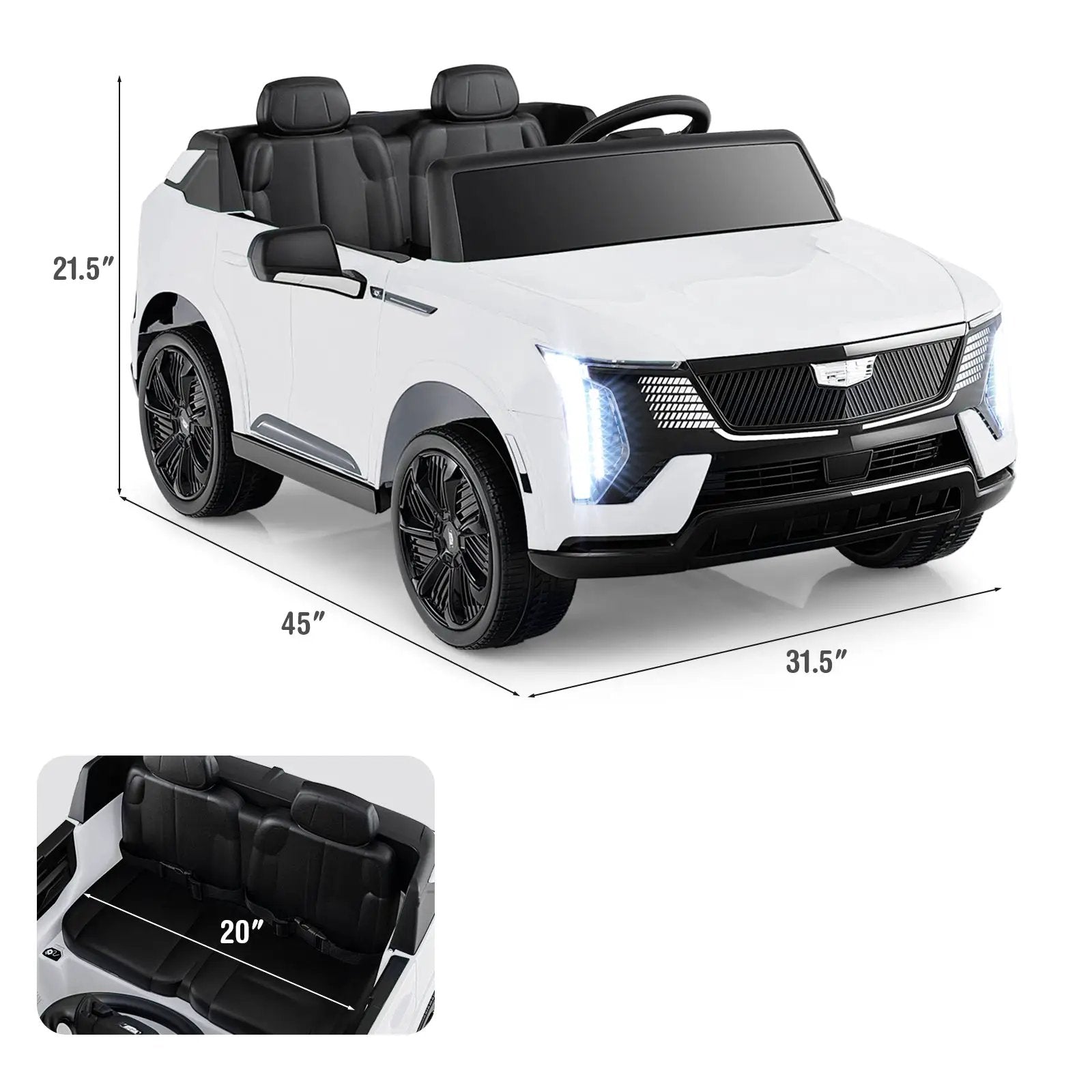 24V Ride on Truck 2-Seater Licensed Cadillac with Remote Control by DirectDeals