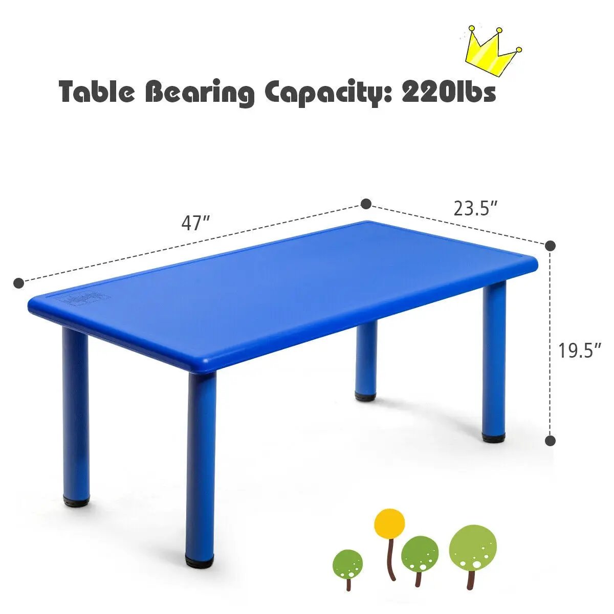 Kids Plastic Rectangular Learn and Play Table by DirectDeals