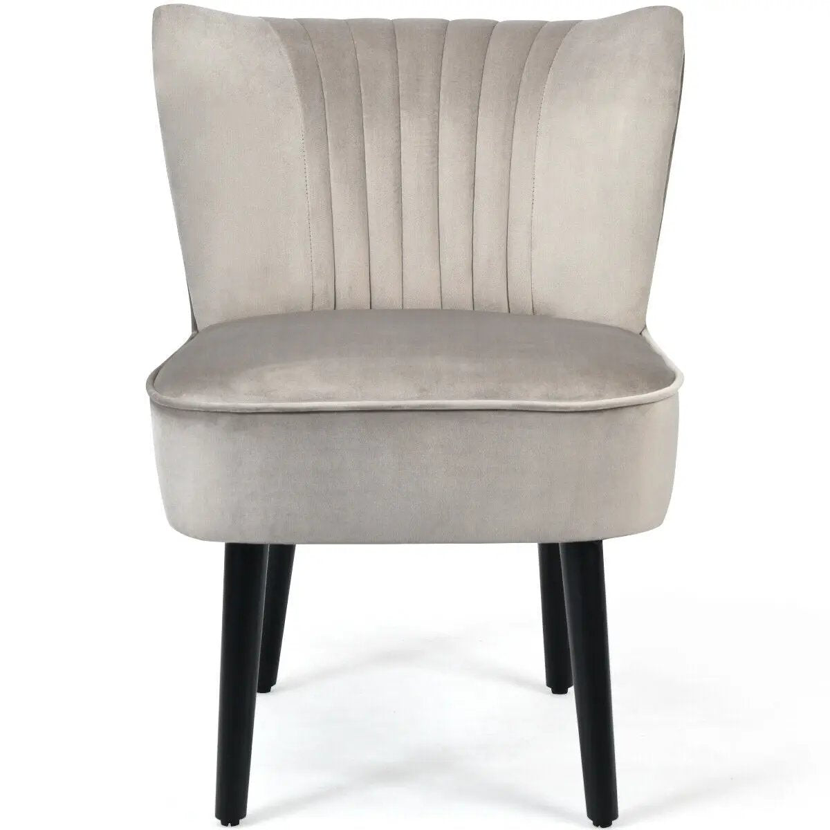 Set of 2 Upholstered Modern Leisure Club Chairs with Solid Wood Legs by DirectDeals