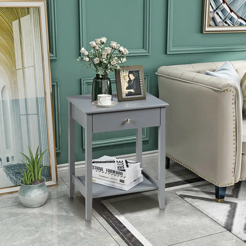 Wooden Nightstand End Table Storage Display by DirectDeals