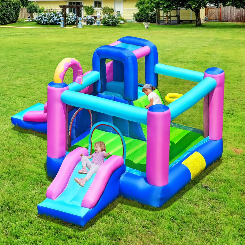 Inflatable Bounce Castle with Dual Slides and Climbing Wall without Blower by DirectDeals