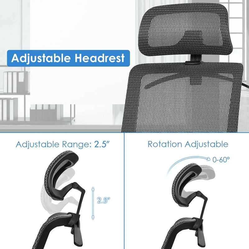 Height Adjustable Ergonomic High Back Mesh Office Chair with Hange by DirectDeals
