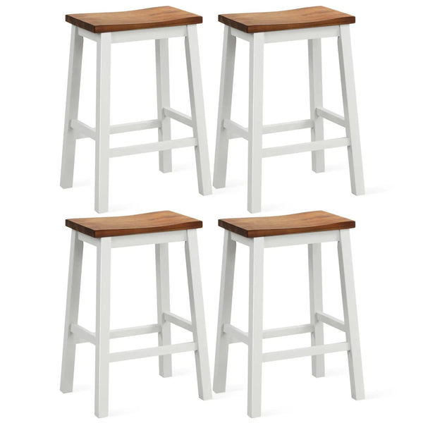 Saddle Bar Stools Set of 4 with Footrests, 24.5-Inch, photo 2 of 8