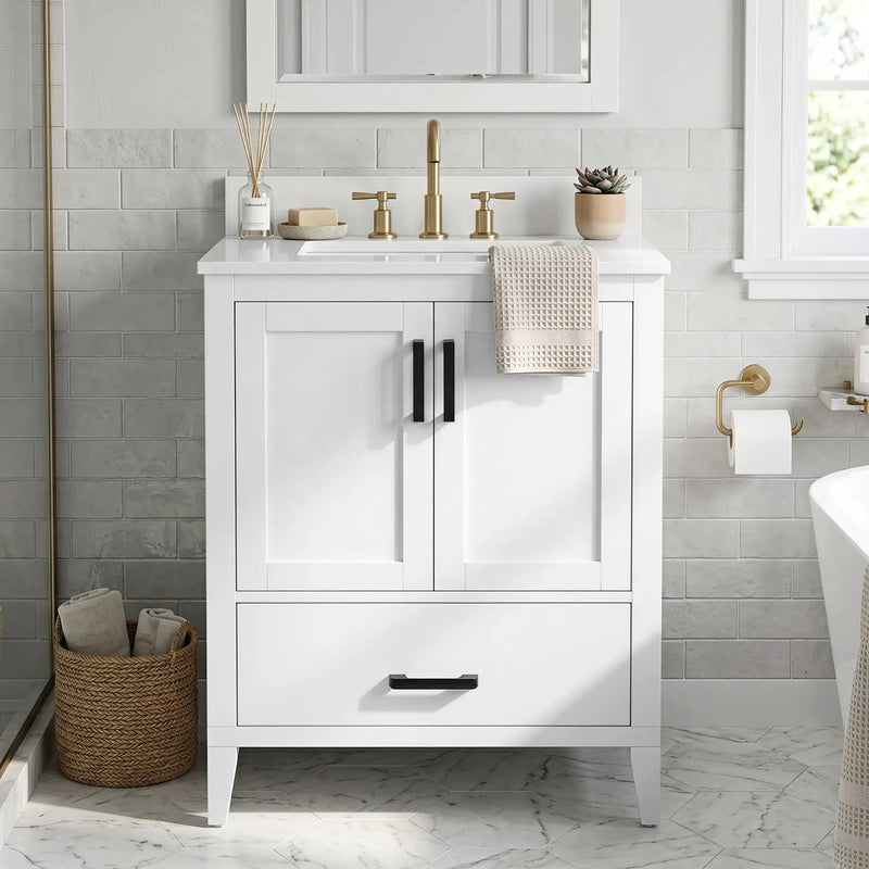 24.5" Bathroom Vanity with Ceramic Sink and Drawer by DirectDeals