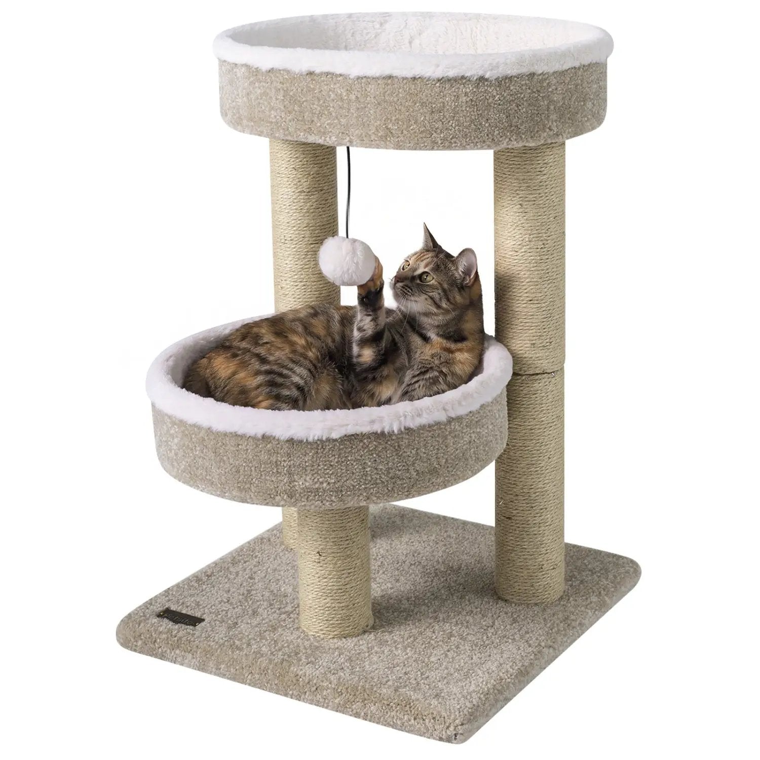 24" Cat Tower with Plush Perches & Scratching Posts by DirectDeals
