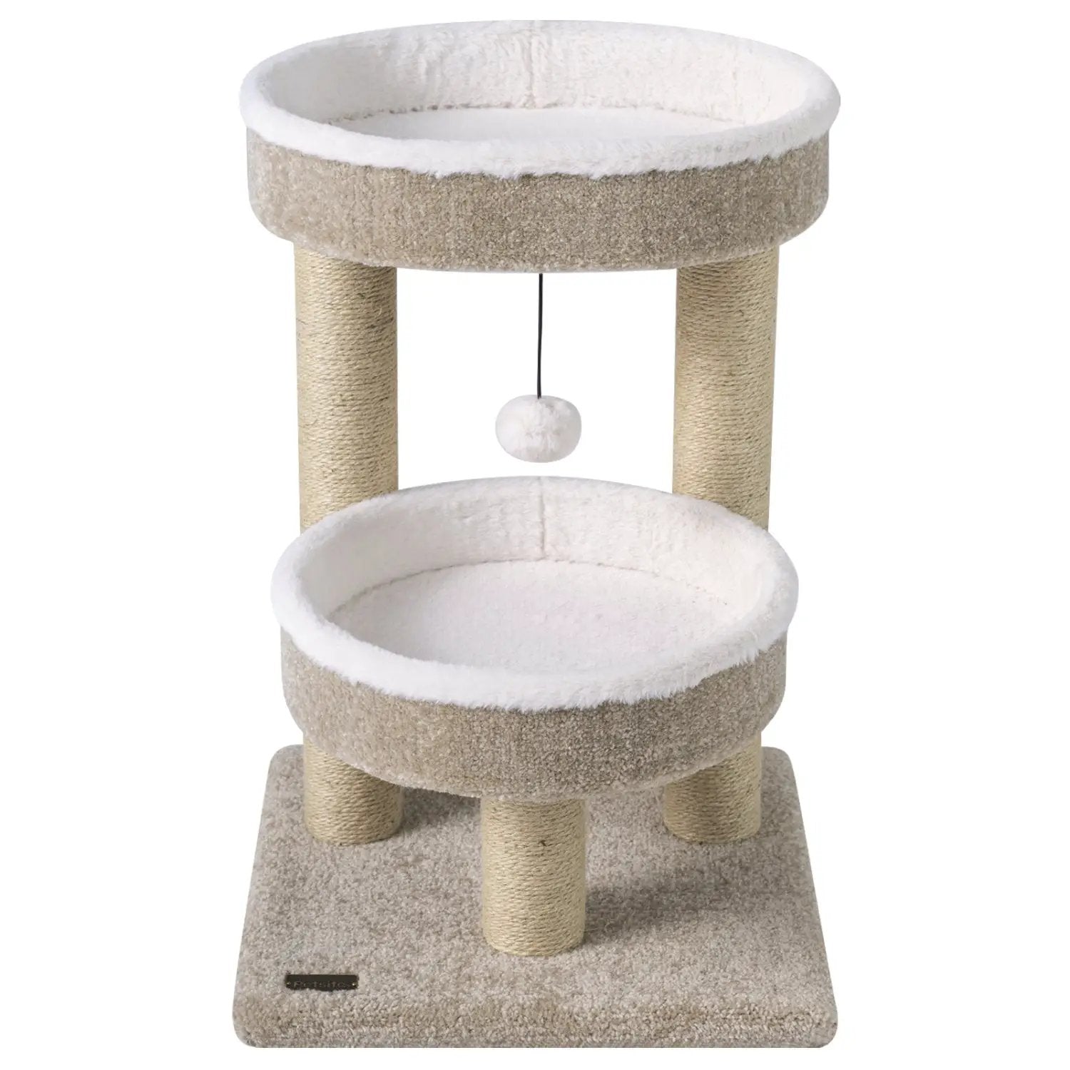 24" Cat Tower with Plush Perches & Scratching Posts by DirectDeals