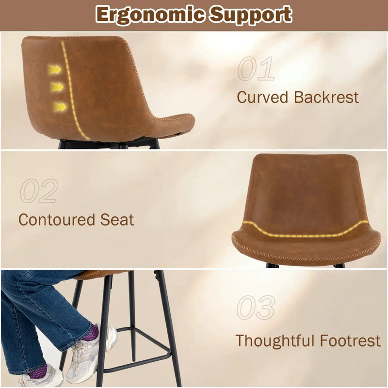 24 Inch Bar Stools Set of 4 with Backs and Footrests by DirectDeals