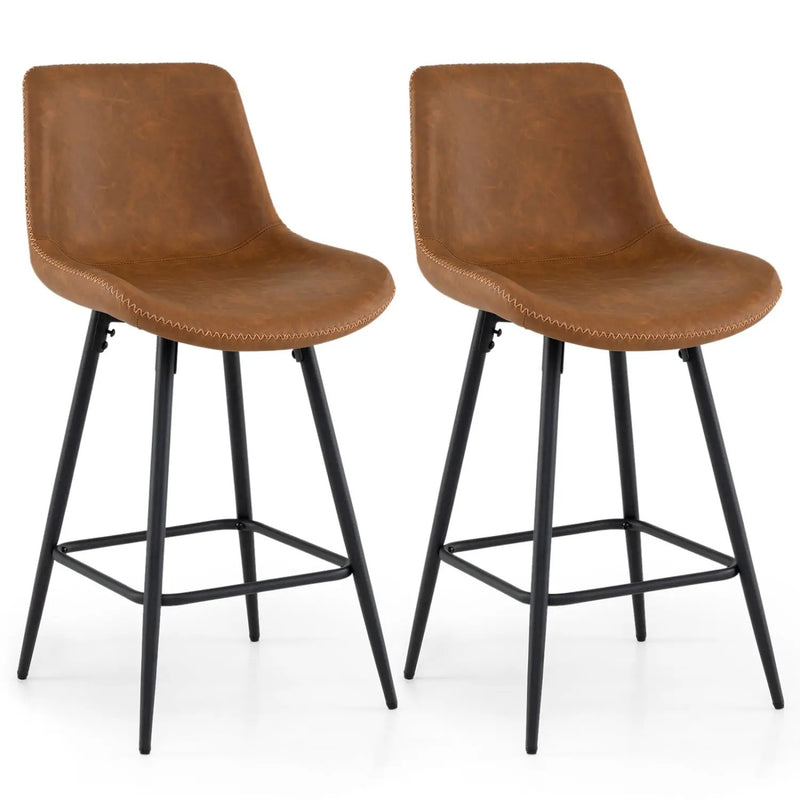 24 Inch Bar Stools Set of 2 with Backs and Footrests by DirectDeals