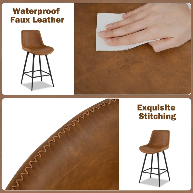24 Inch Bar Stools Set of 2 with Backs and Footrests by DirectDeals