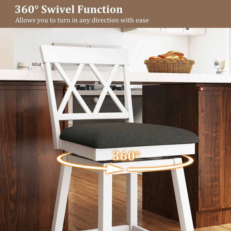 Counter Height Swivel Bar Stools with Upholstered Seat by DirectDeals