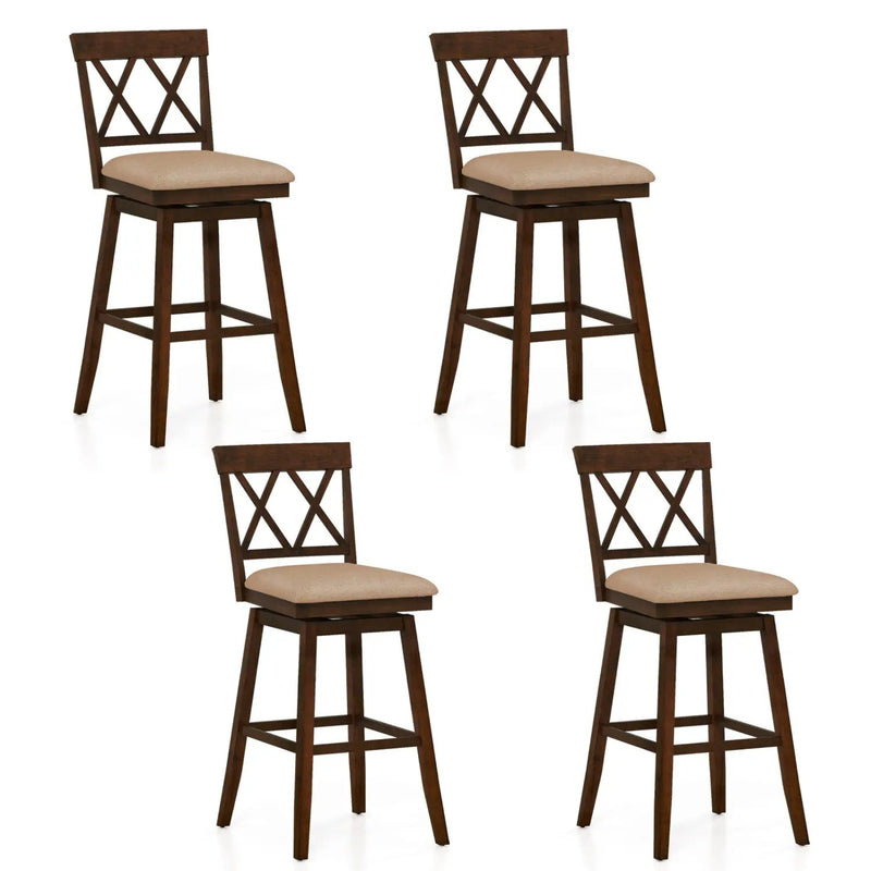 24 Inch Counter Height Barstools Set of 4 with Backrest and Upholstered Seat Cushion by DirectDeals