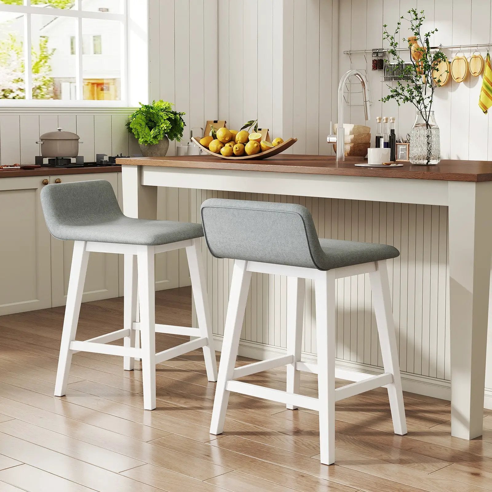 24 Inch Counter Height Bar Stools Set of 2 with Low Back by DirectDeals