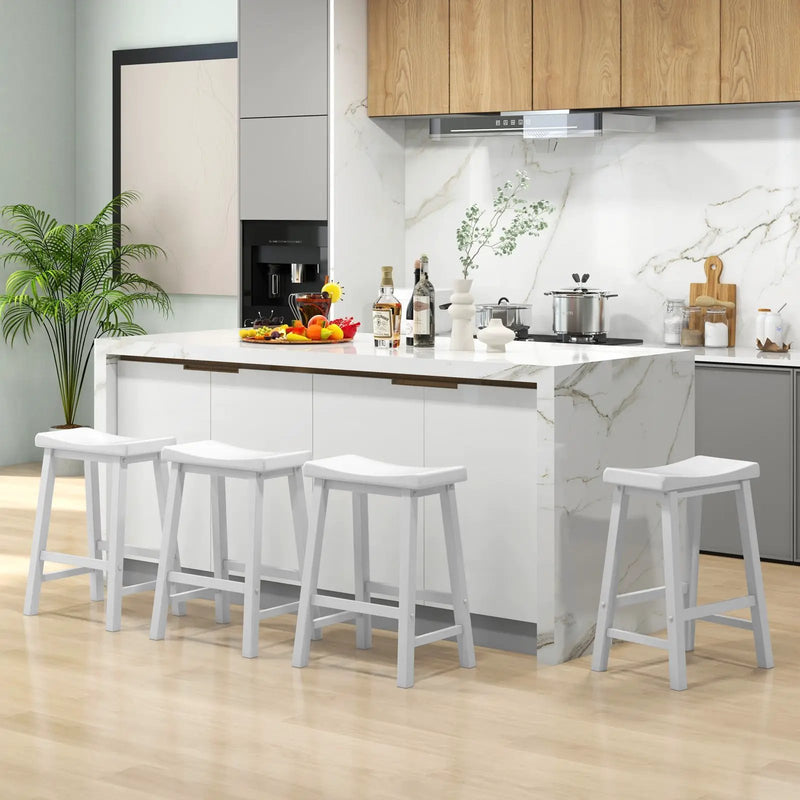 Set of 2 24 Inch Counter Height Stools with Solid Wood Legs by DirectDeals