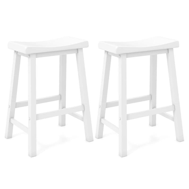 Set of 2 24 Inch Counter Height Stools with Solid Wood Legs by DirectDeals