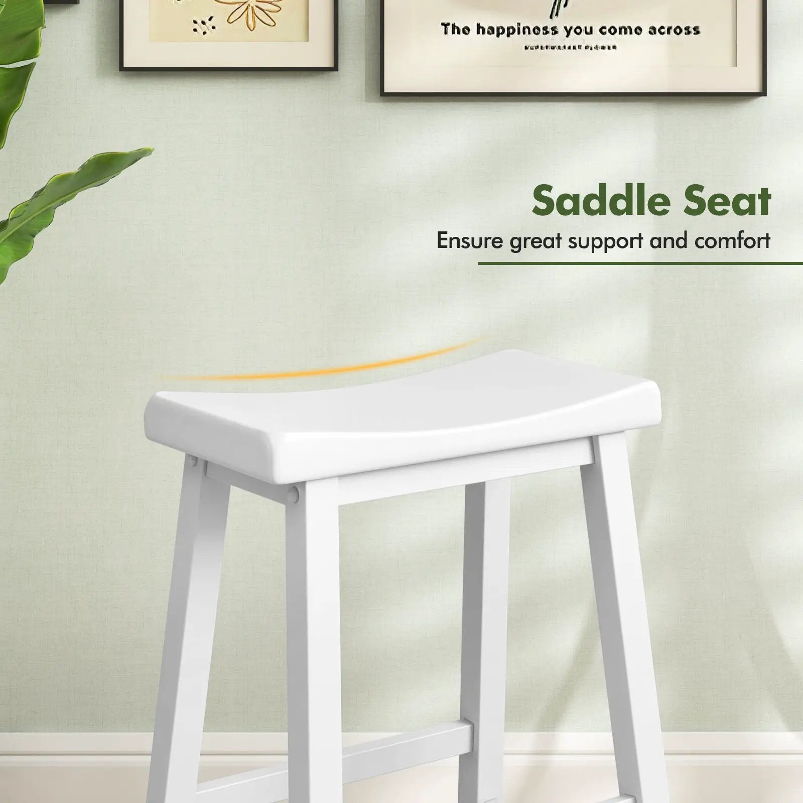 Set of 2 24 Inch Counter Height Stools with Solid Wood Legs by DirectDeals