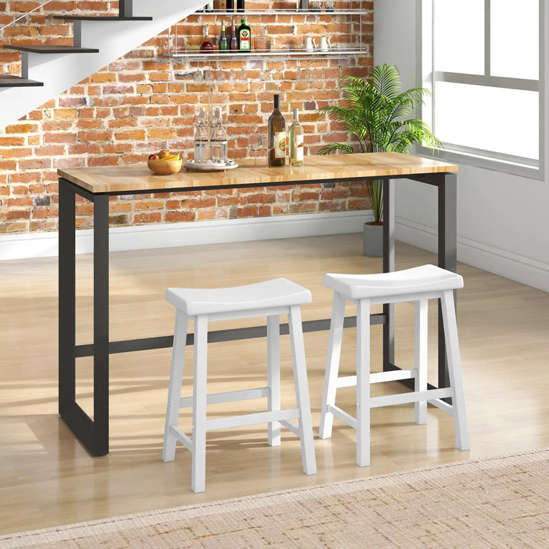 Set of 2 24 Inch Counter Height Stools with Solid Wood Legs by DirectDeals