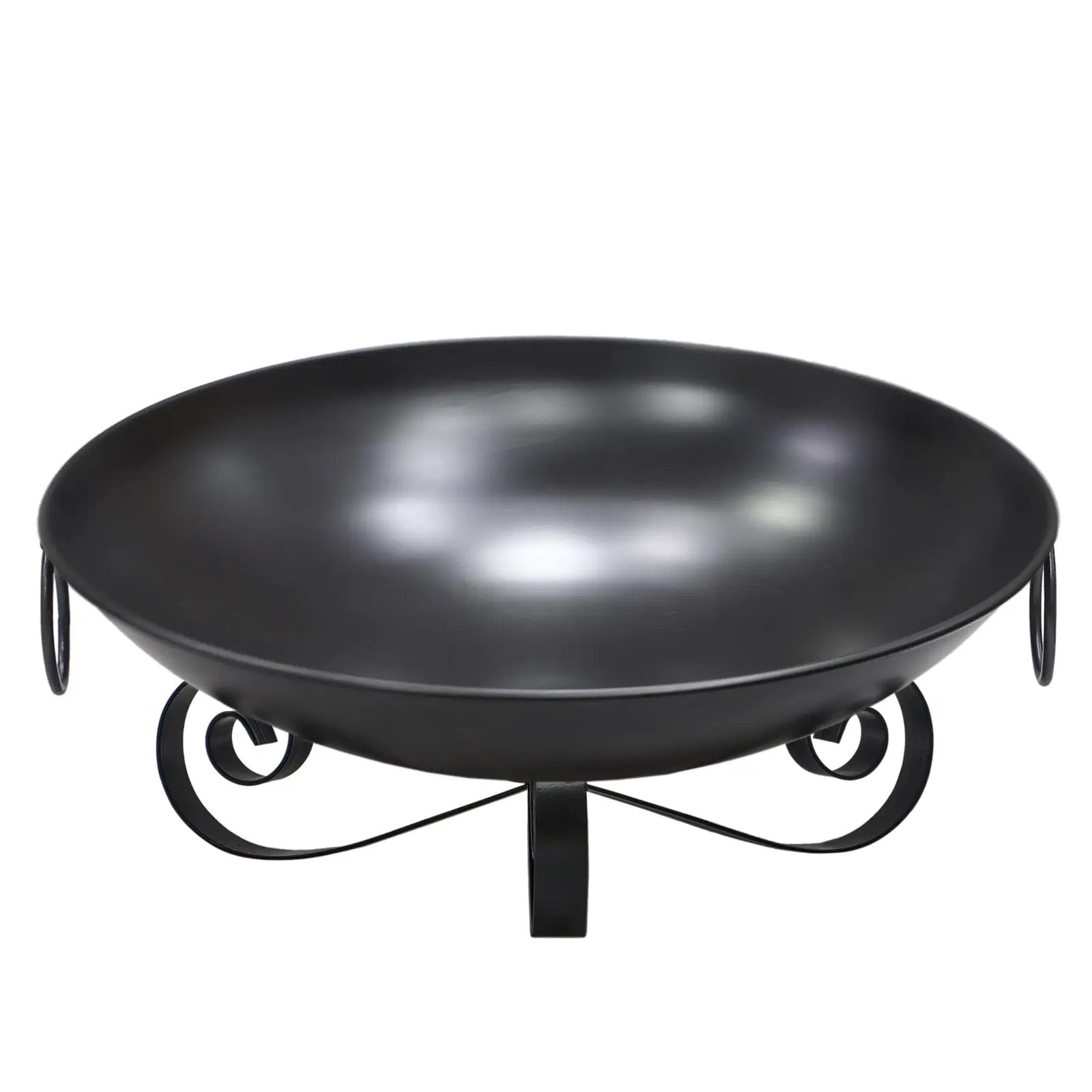 24 Inch Heavy-Duty Metal Fire Pit Bowl Outdoor Wood-Burning Firepit with Handles by DirectDeals