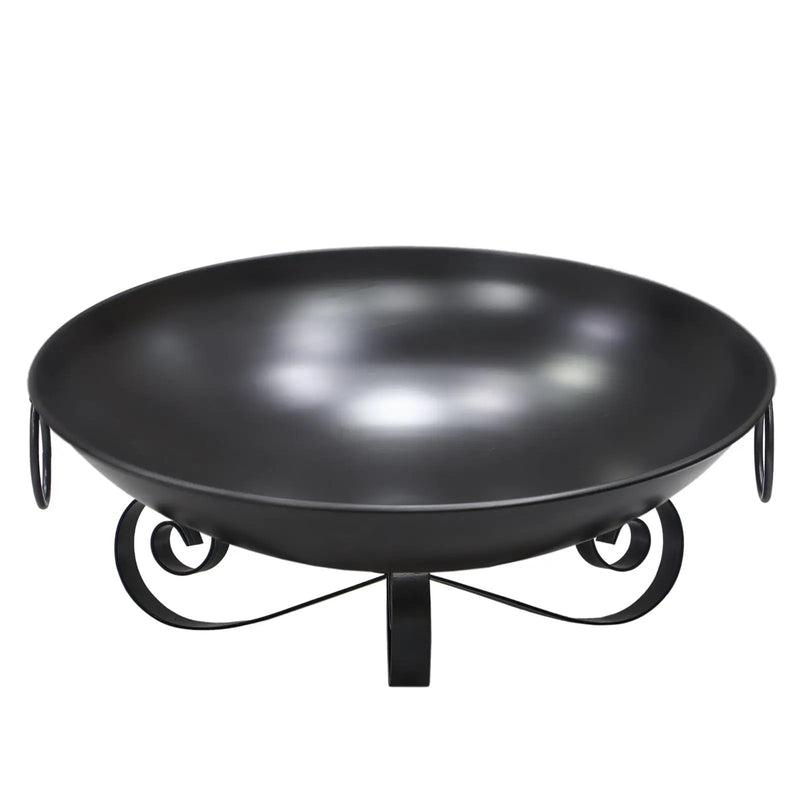 24 Inch Heavy-Duty Metal Fire Pit Bowl Outdoor Wood-Burning Firepit with Handles by DirectDeals