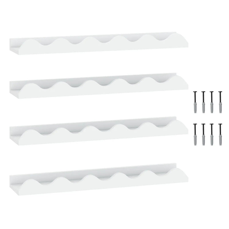 Wall-Mounted Picture Ledge Shelf Set of 4 - 24 Inch White by DirectDeals