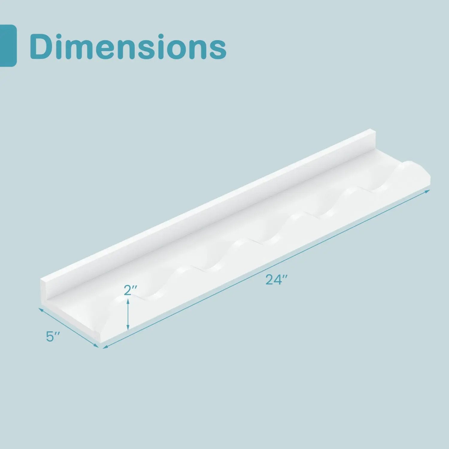Wall-Mounted Picture Ledge Shelf Set of 4 - 24 Inch White by DirectDeals