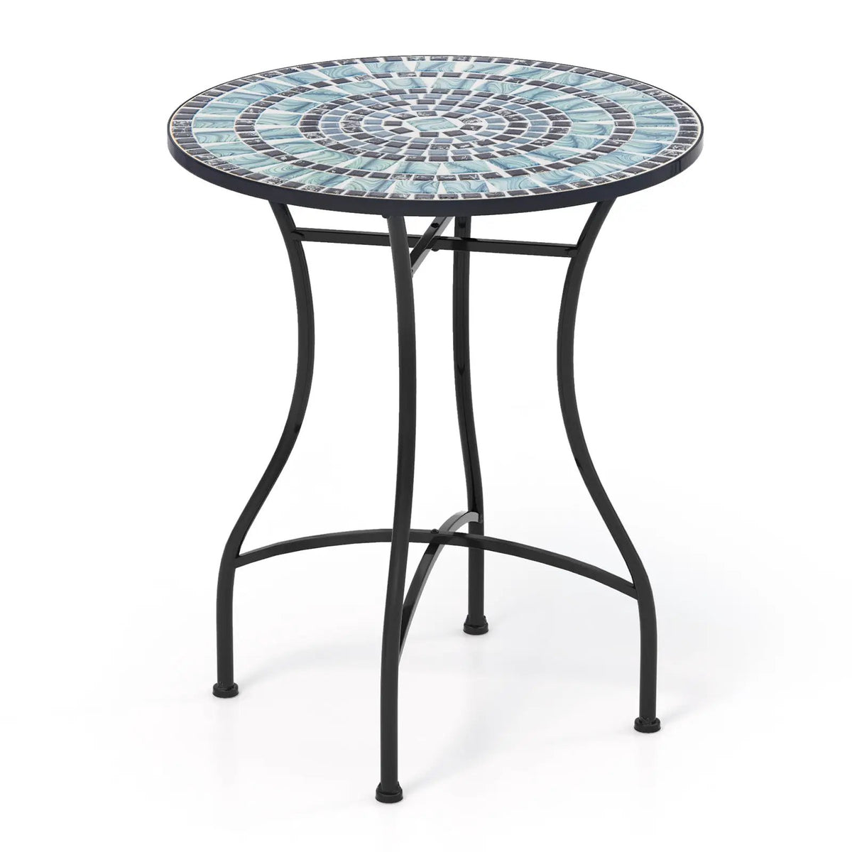 24 Inch Patio Bistro Table with Ceramic Tile Tabletop by DirectDeals
