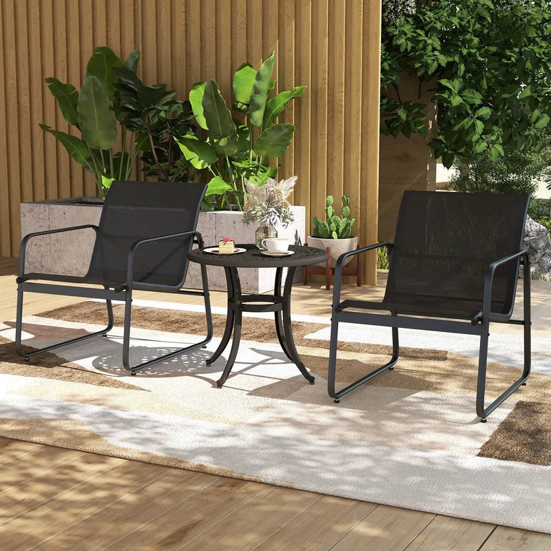 24 Inch Patio Side Table with Adjustable Footpads for Poolside Backyard Balcony-Rustic Brown by DirectDeals