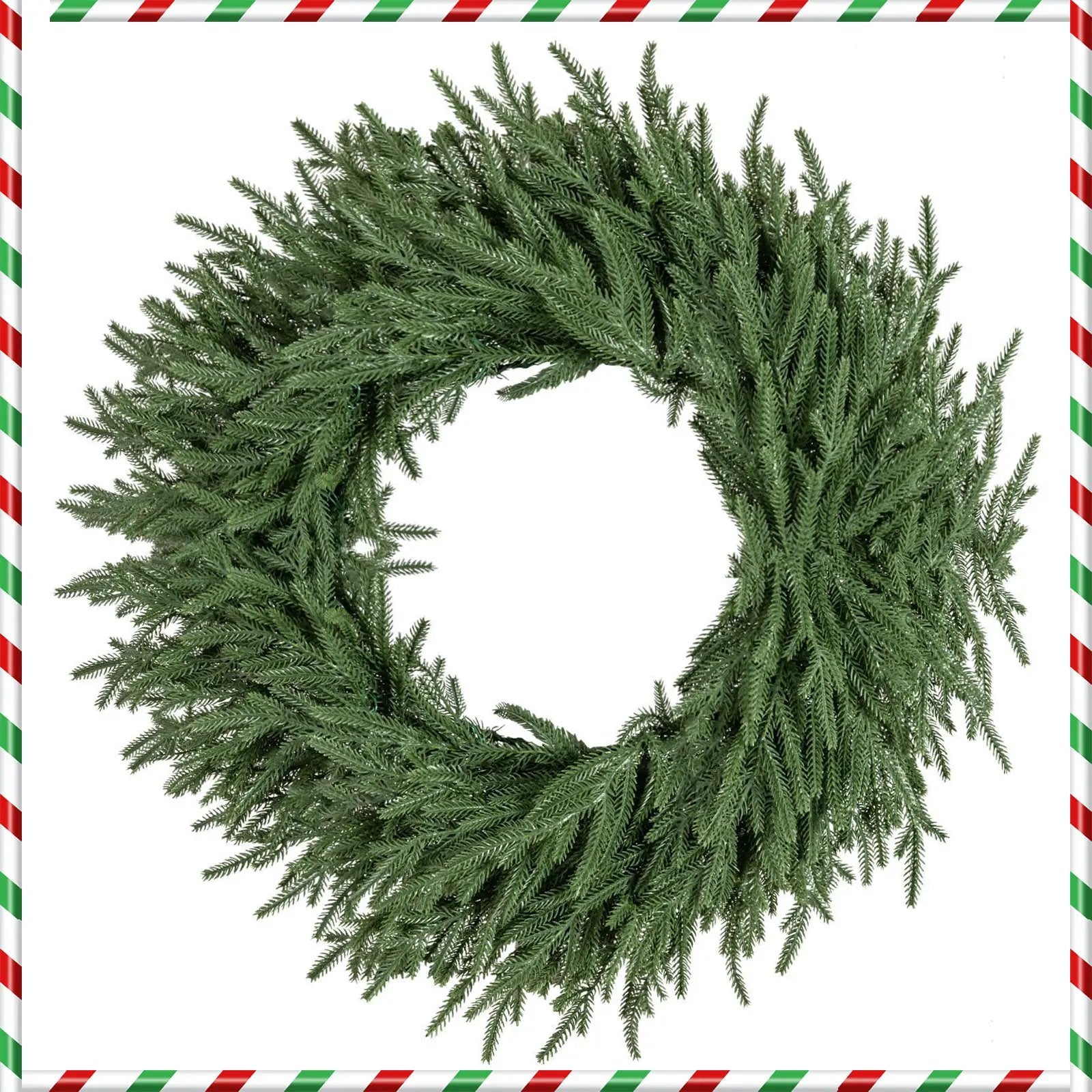 24 Inch Pre-lit Christmas Wreath with 108 Branch Tips and 35 Warm White LED Lights for Wall Window by DirectDeals