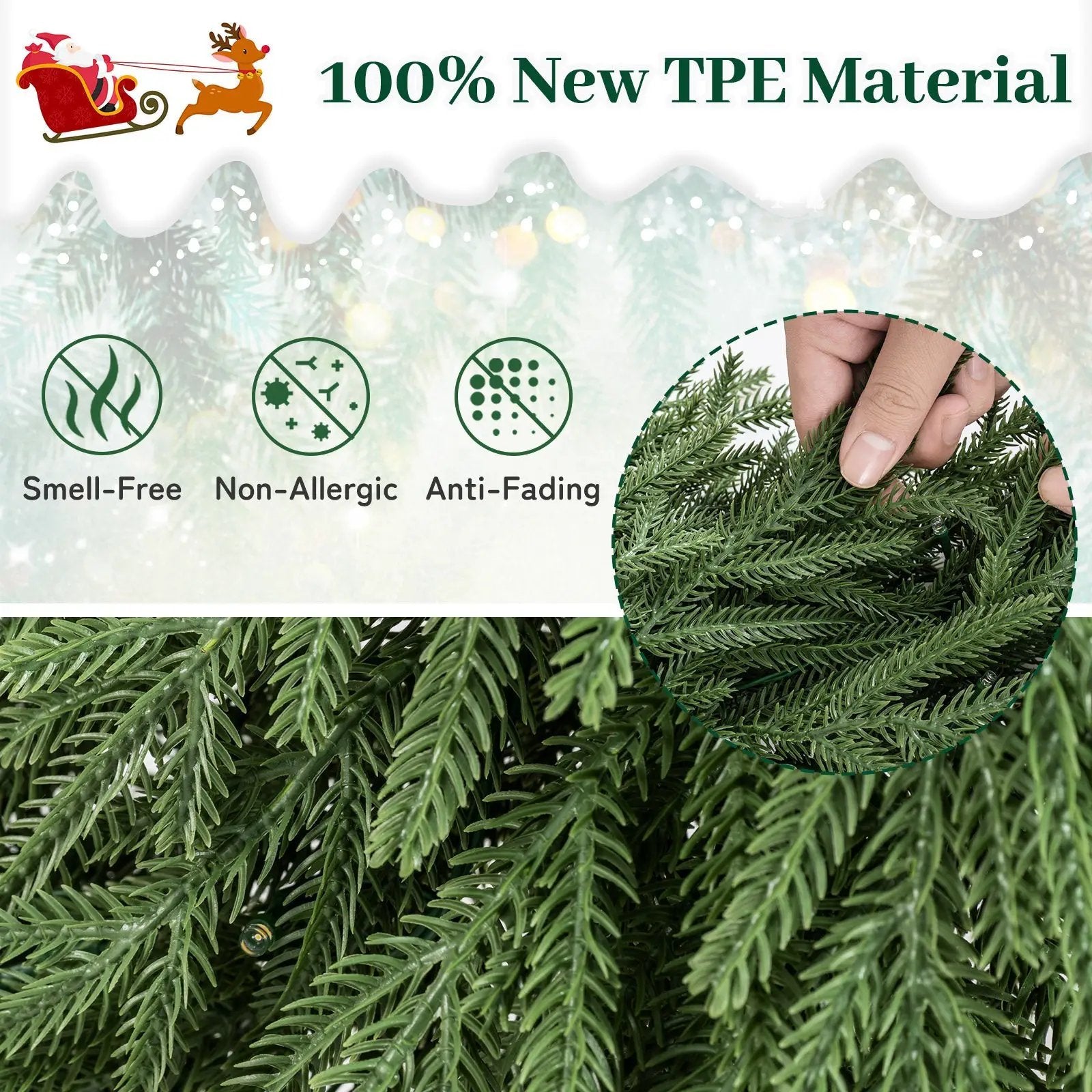 24 Inch Pre-lit Christmas Wreath with 108 Branch Tips and 35 Warm White LED Lights for Wall Window by DirectDeals