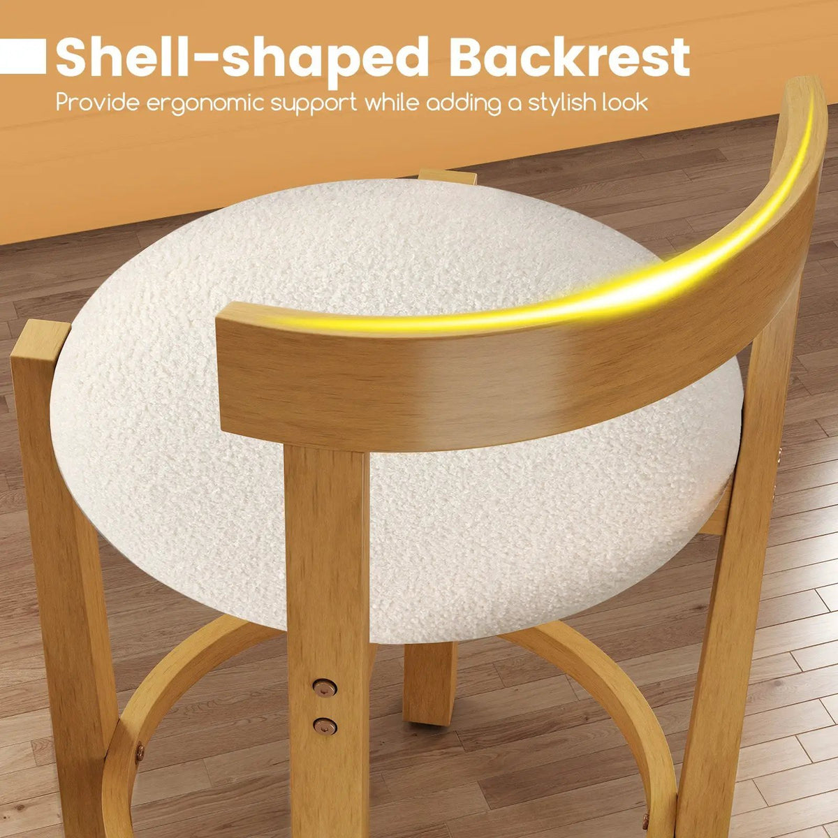 24 Inch Teddy Velvet Upholstered Counter Height Bar Stools with Backrests and Footrests by DirectDeals