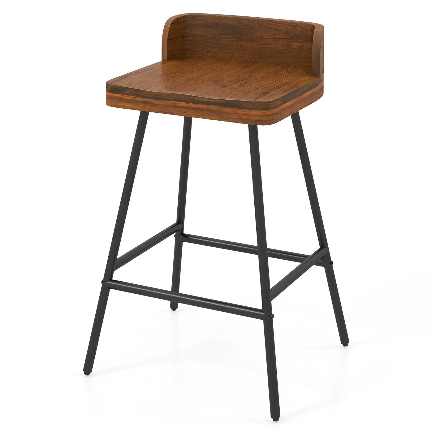 24" Bar Stool with Low Back and Footrest - Walnut by DirectDeals