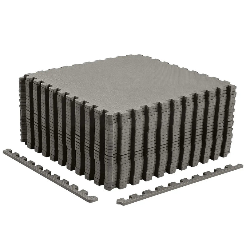 Interlocking EVA Foam Floor Tiles 24-Pack with Borders by DirectDeals