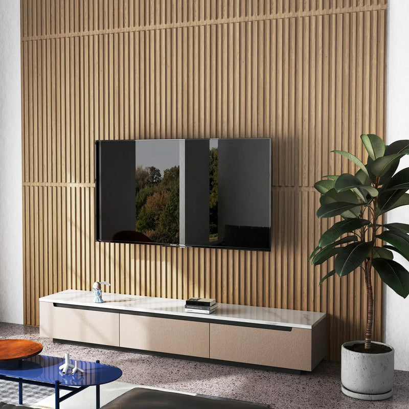 24-Pack PVC Slat Wall Panels for Interior Wall Decoration for Living Room and TV Background by DirectDeals