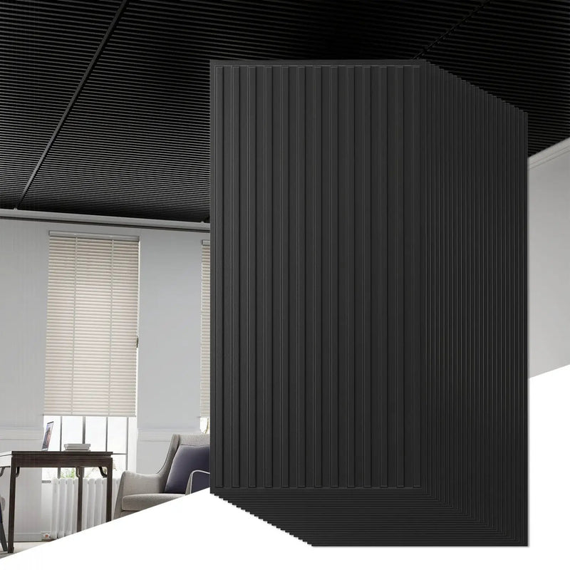24-Pack PVC Slat Wall Panels for Interior Wall Decoration for Living Room and TV Background by DirectDeals