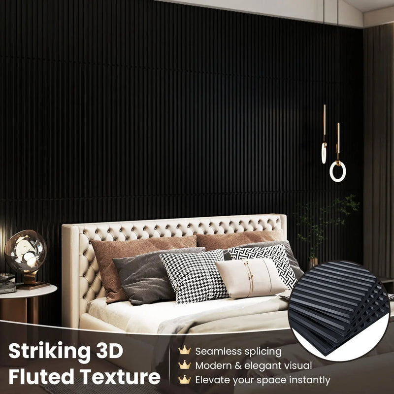 24-Pack PVC Slat Wall Panels for Interior Wall Decoration for Living Room and TV Background by DirectDeals
