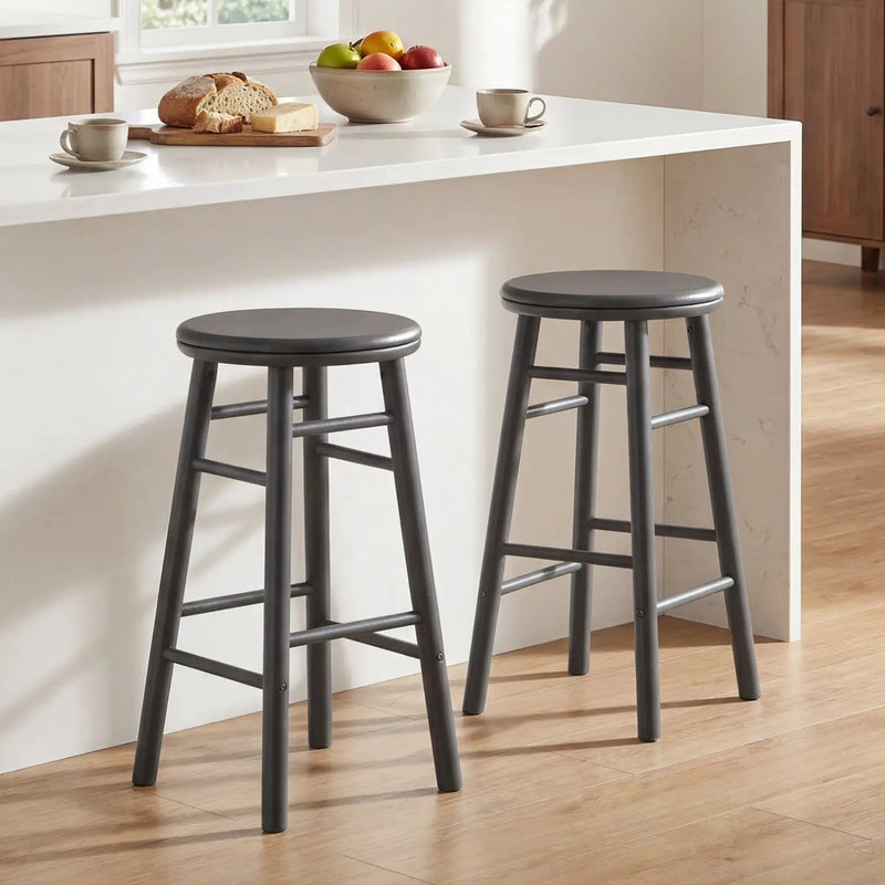 24" Swivel Bar Stools Set of 2 with Footrests by DirectDeals