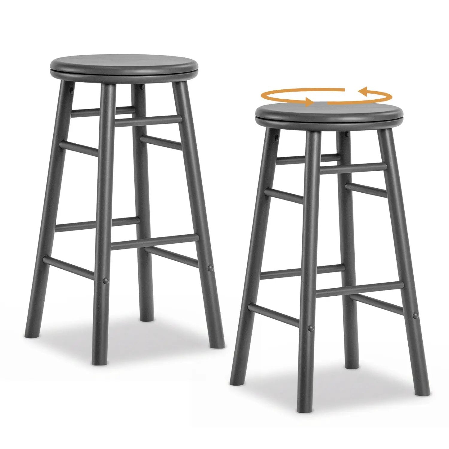 24" Swivel Bar Stools Set of 2 with Footrests by DirectDeals