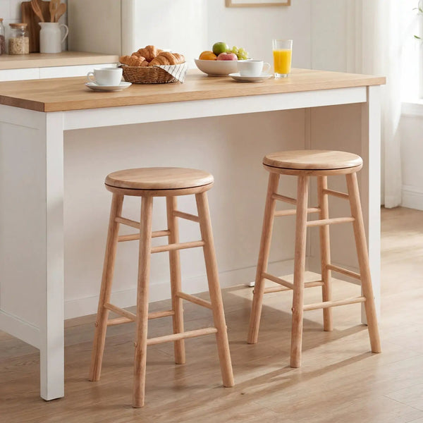24" Swivel Bar Stools Set of 2 with Footrests, photo 2 of 24