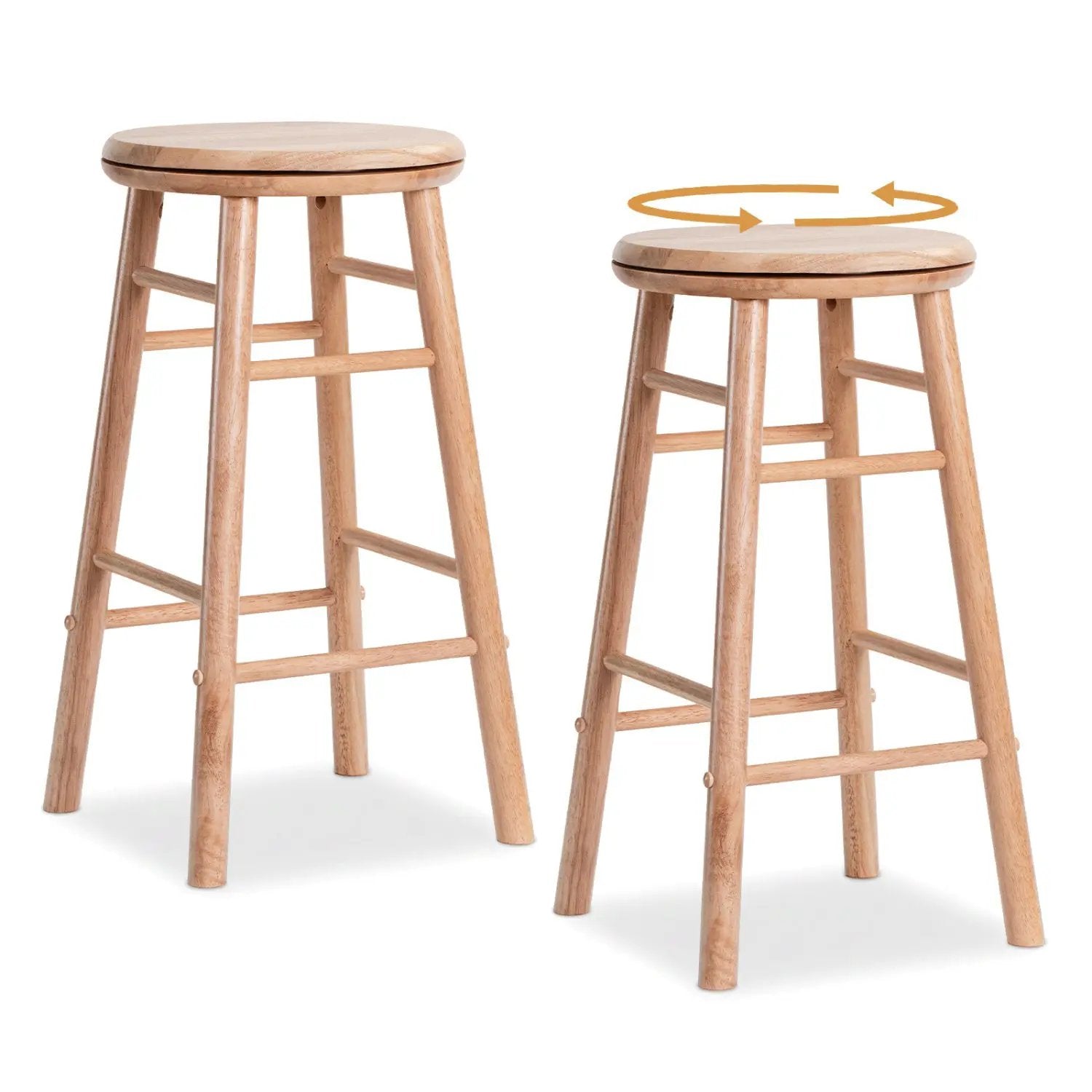 24" Swivel Bar Stools Set of 2 with Footrests by DirectDeals