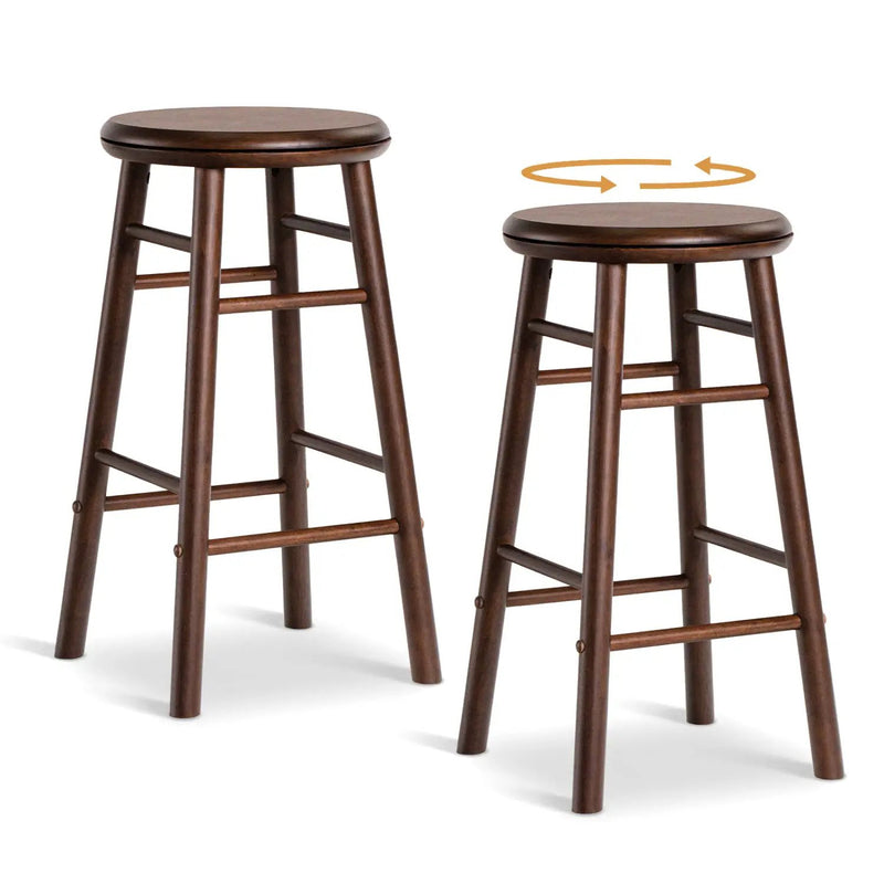 24" Swivel Bar Stools Set of 2 with Footrests by DirectDeals