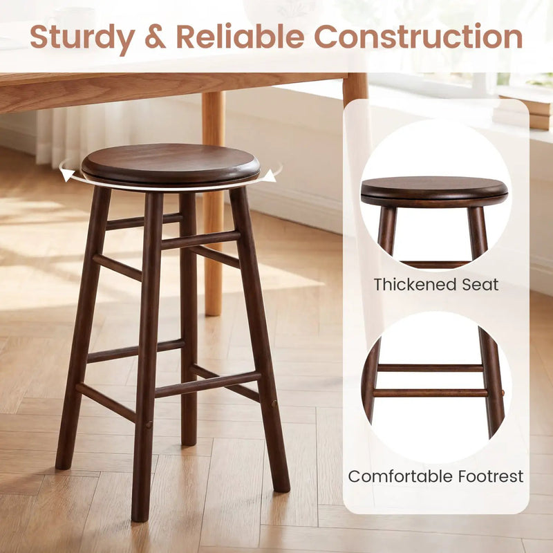 24" Swivel Bar Stools Set of 2 with Footrests by DirectDeals
