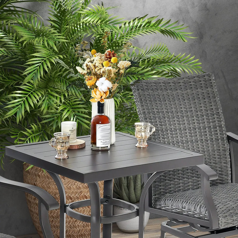 24 Inch Patio Bar Height Table with Aluminum Tabletop and Adjustable Foot Pads by DirectDeals