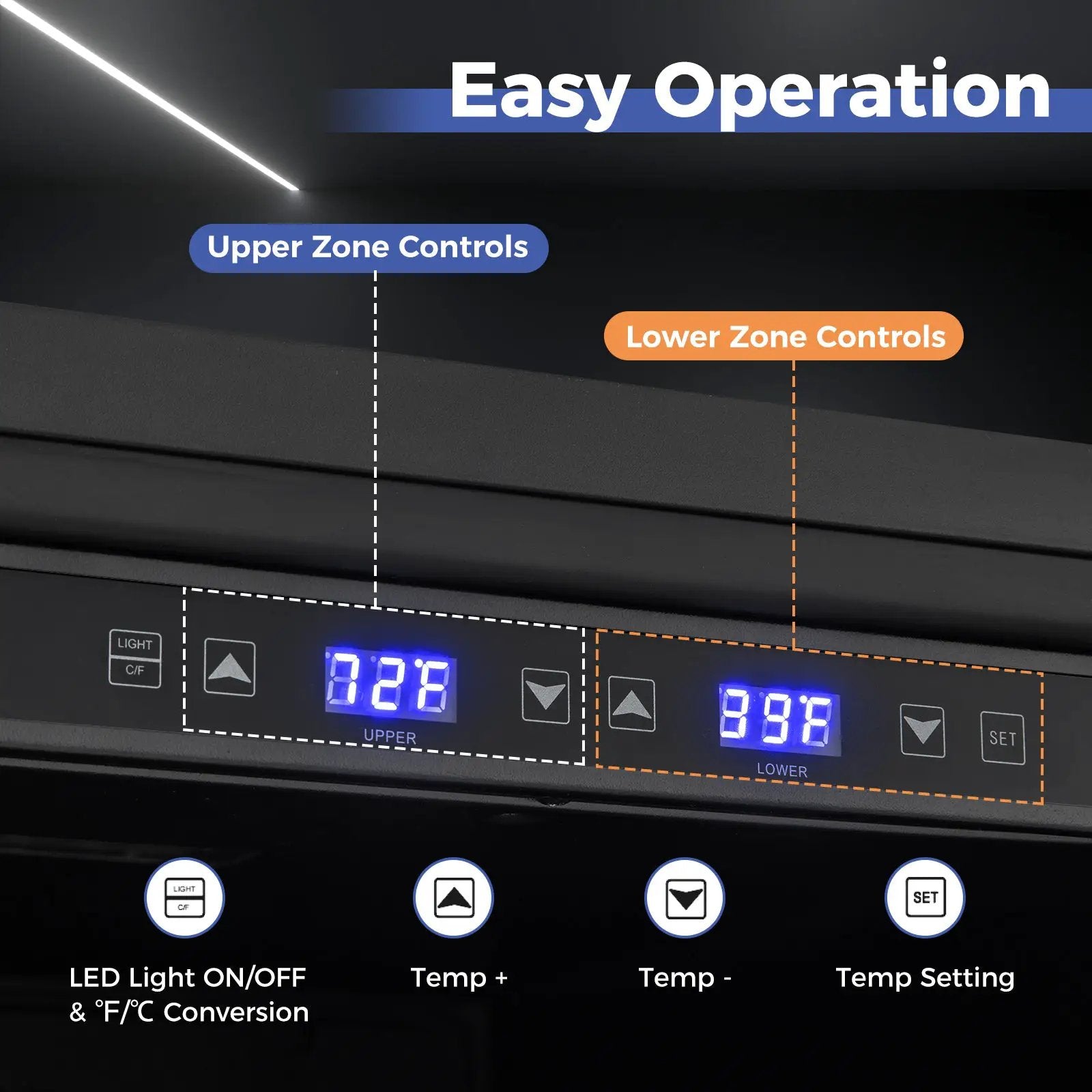 24 Inch Wine and Beverage Refrigerator with Independent Temperature Control-Sliver by DirectDeals