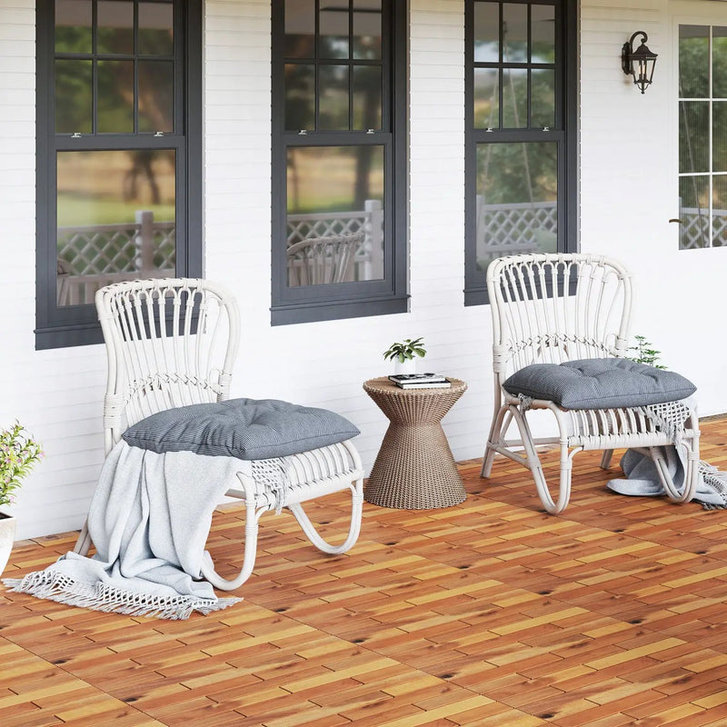 Acacia Wood Interlocking Deck Tiles - 12 Pieces, 24x12 Inch by DirectDeals