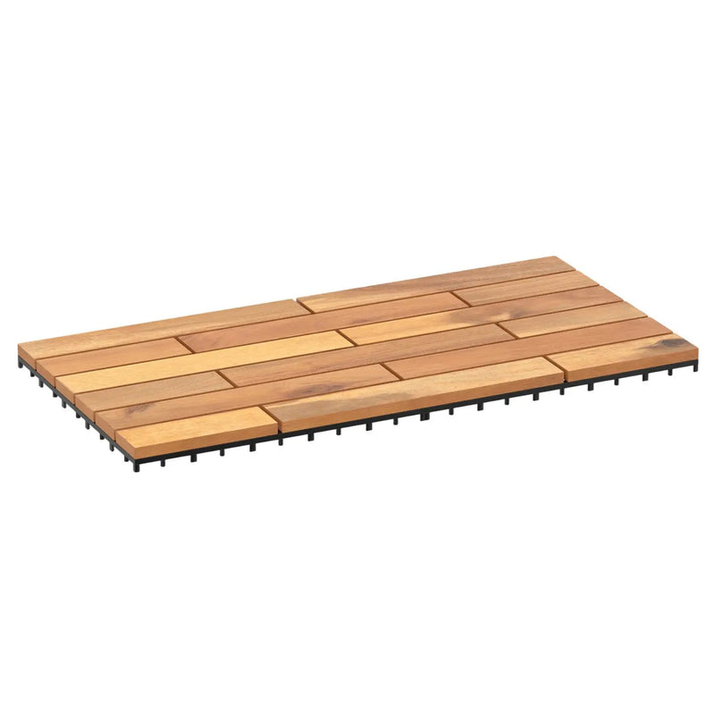 Acacia Wood Interlocking Deck Tiles 24x12 Inch - 36 Pack by DirectDeals