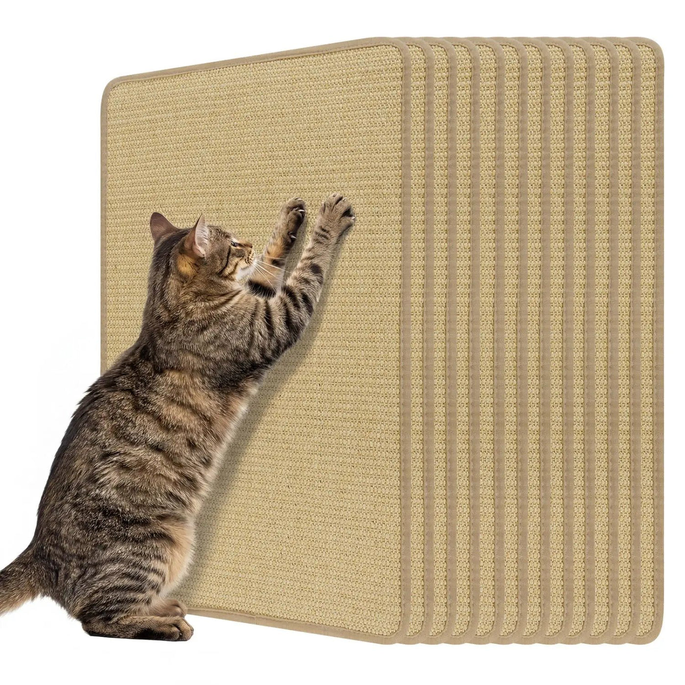 Cat Scratcher Mat Set - 6 Piece Natural Sisal Furniture Protector by DirectDeals