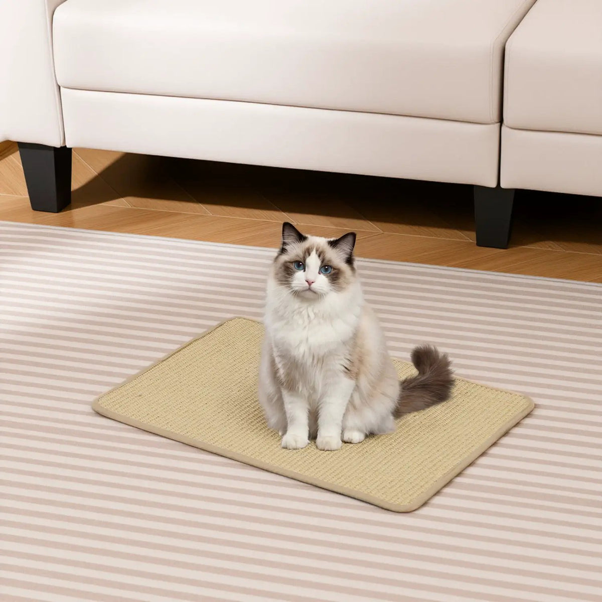 Cat Scratcher Mat Set - 6 Piece Natural Sisal Furniture Protector by DirectDeals