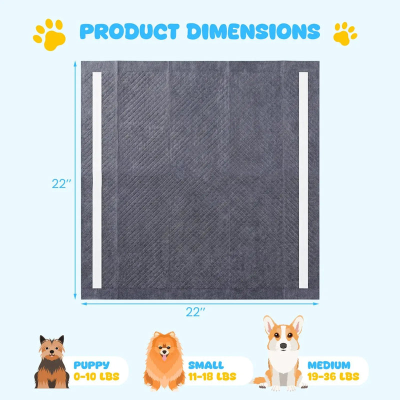 24" x 24" Charcoal Dog Pee Pads 6-Layer for Dogs by DirectDeals
