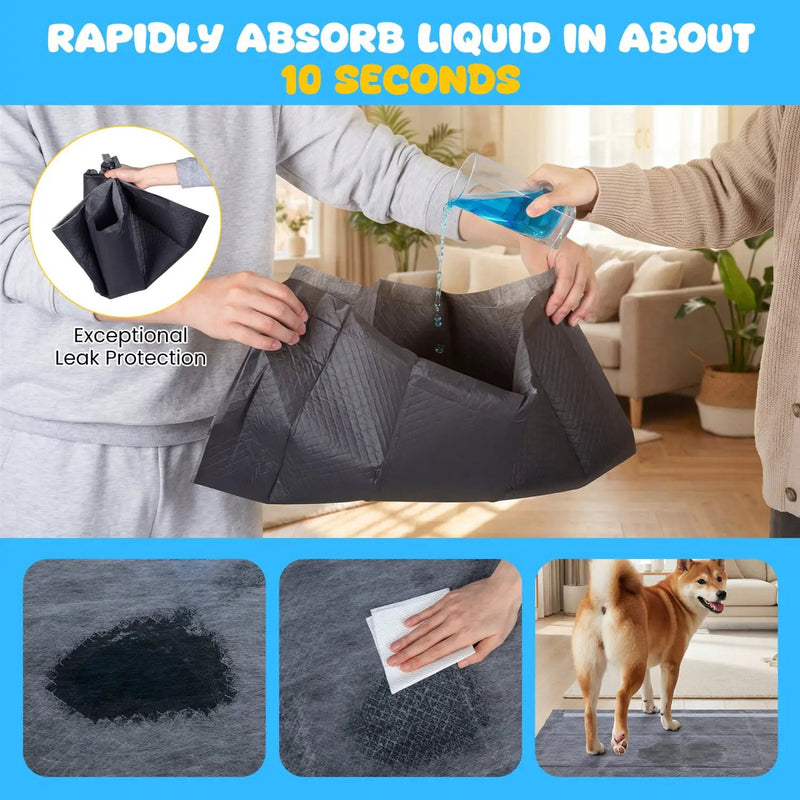 24" x 24" Charcoal Dog Pee Pads 6-Layer for Dogs by DirectDeals