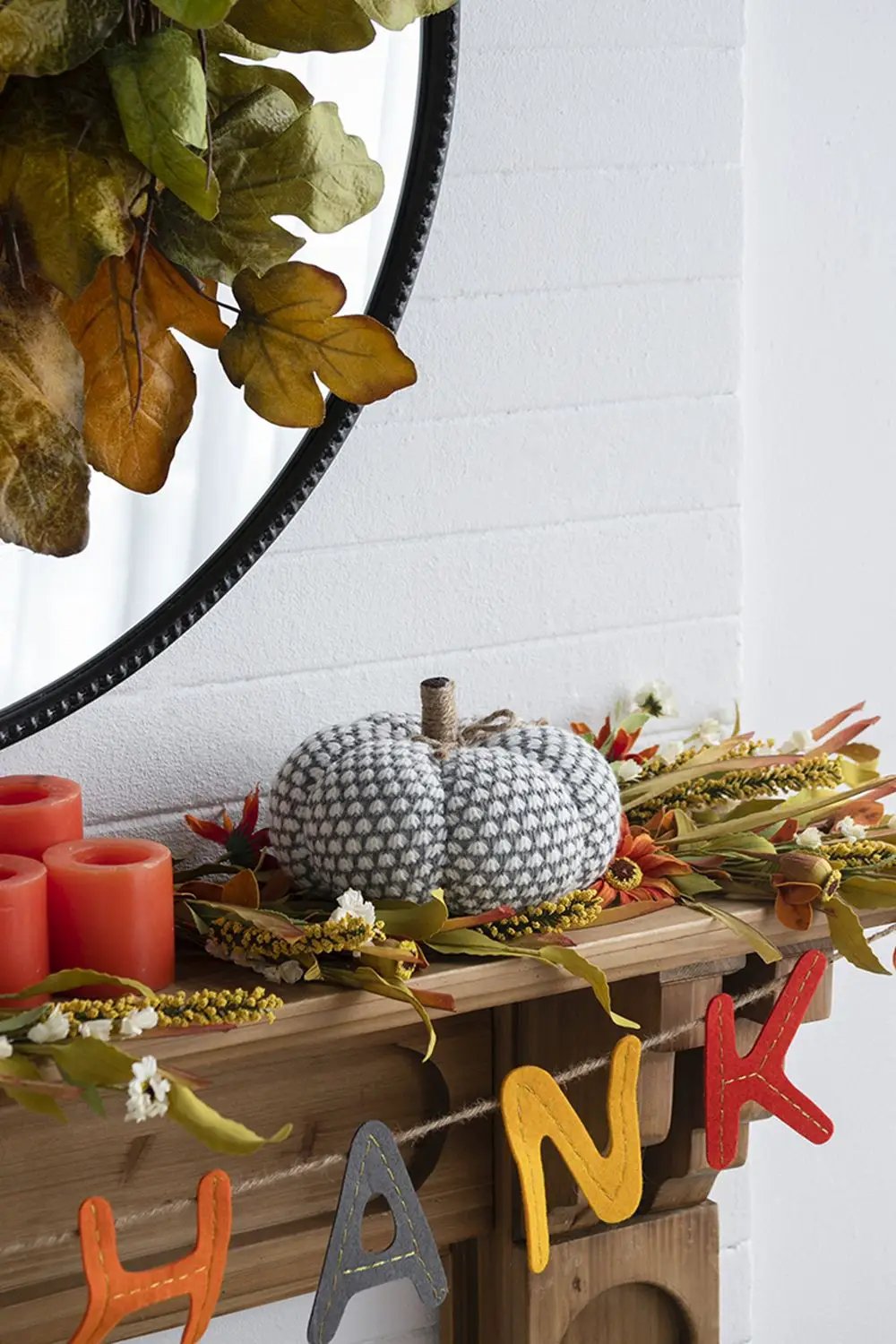 Knite Pumpkin Ornament Decor For Holiday Harvest Festival Fall Festival & Thanksgiving by Unique Piece Furniture